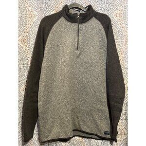 Old Navy Mens Gray Raglan Quarter-Zip Pullover Size XL Lightweight 100% Polyeste